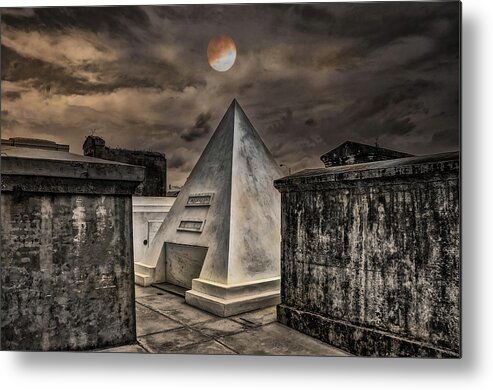 Nicholas Cage's Metal Print featuring the photograph Nicholas Cage's Pyramid Tomb - New Orleans by Bill Cannon