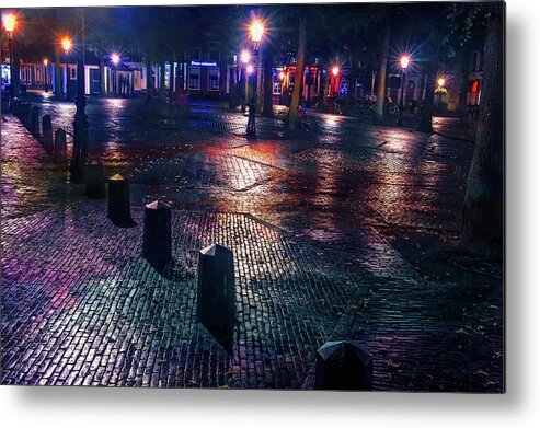 Netherlands Metal Print featuring the photograph Night Lights of Utrecht 1. Netherlands by Jenny Rainbow
