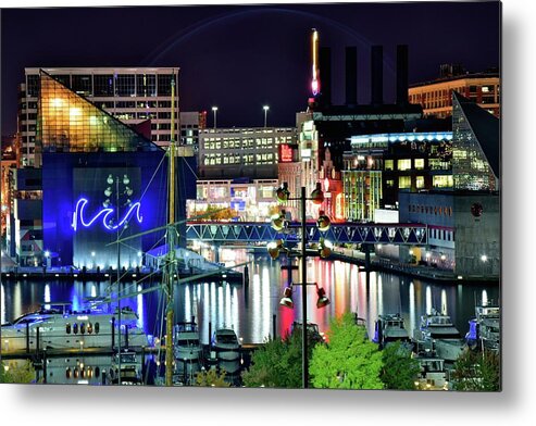 Baltimore Metal Print featuring the photograph Night Time in Baltimore by Frozen in Time Fine Art Photography
