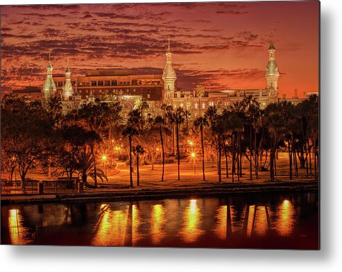 Architecture Metal Print featuring the photograph Nightfall in Tampa by John M Bailey