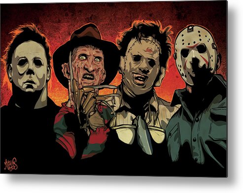Michael Myers Metal Print featuring the drawing Nightmare by Miggs The Artist