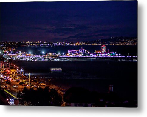 Sunset Metal Print featuring the photograph Nite Life on the Pier by Gene Parks