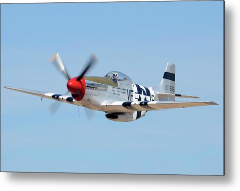 Airplane Metal Print featuring the photograph North American P-51D Mustang NL5441V Spam Can Valle Arizona June 25 2011 1 by Brian Lockett