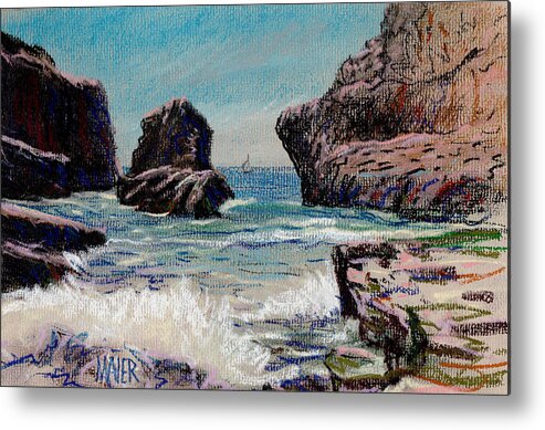 Plein Air Metal Print featuring the drawing North of Santa Cruz by Donald Maier