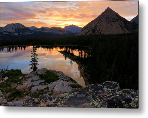 Utah Metal Print featuring the photograph Notch Lake Sunrise Reflection by Brett Pelletier