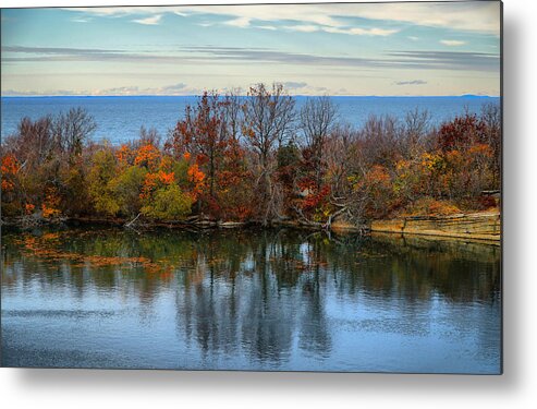 Landscape Metal Print featuring the photograph November reflections by Lilia S