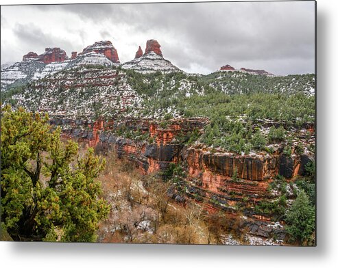 Oak Creek Metal Print featuring the photograph Oak Creek In Winter by Racheal Christian