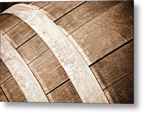 Beer Metal Print featuring the photograph Oak Wine Barrel Close Up by Brandon Bourdages