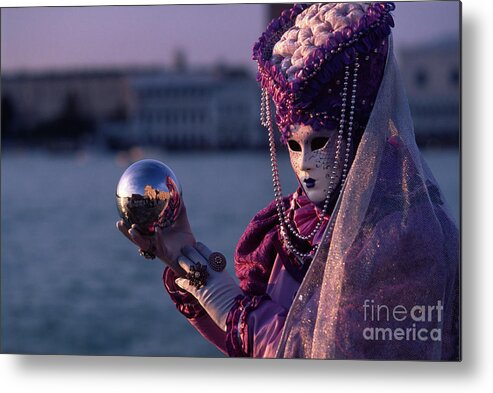 Carnevale Metal Print featuring the photograph Observing the shining globe by Riccardo Mottola