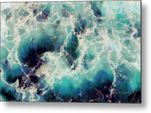 Ocean Metal Print featuring the painting Ocean by Lelia DeMello
