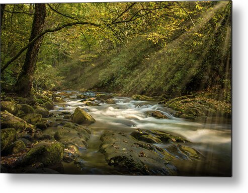 Adelboden Metal Print featuring the photograph Oconaluftee River by David Morefield