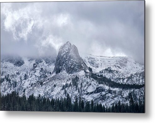 I395 Metal Print featuring the photograph October Snowfall - Crystal Crag - Lake George - Mammoth - California by Bruce Friedman