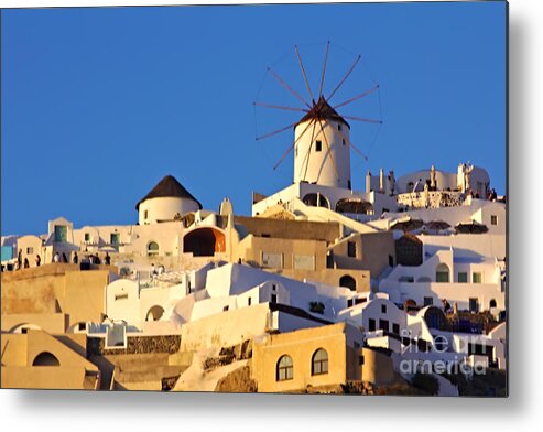 Santorini Metal Print featuring the photograph Oia Windmill by Jeremy Hayden