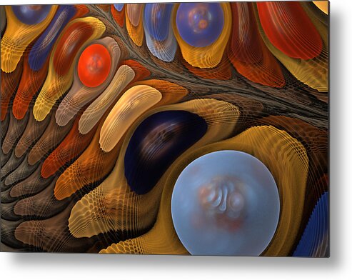 Pebbles Metal Print featuring the digital art O'Keeffe's pebbles in a stream by Rick Chapman