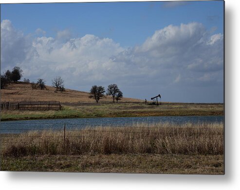 Oil Well Metal Print featuring the photograph Oklahoma Still Life by Jolynn Reed