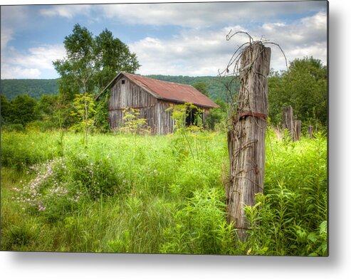 Barns Metal Print featuring the photograph Old barn near Stryker Rd. Rustic Landscape by Gary Heller