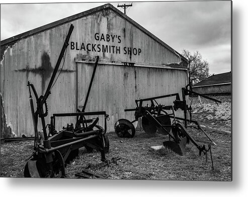 Blacksmith Metal Print featuring the photograph Old Frisco Blacksmith Shop by Nicole Lloyd