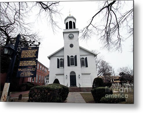 St. Georges Church Episcopal-anglican(1735) Hempstead Metal Print featuring the photograph St. Georges Church Episcopal Anglican #1 by Steven Spak