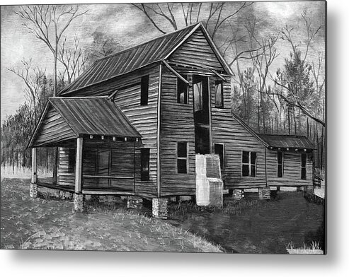 House Metal Print featuring the painting Old House by Virginia Bond