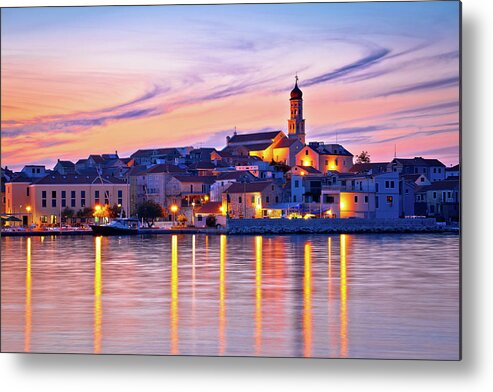 Betina Metal Print featuring the photograph Old mediterranean town of Betina sunset view by Brch Photography
