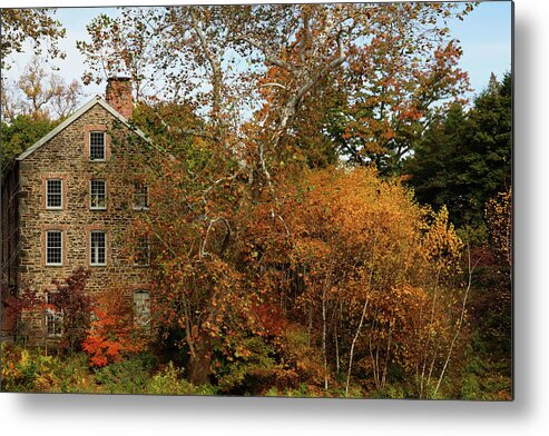Autumn Metal Print featuring the photograph Old Mill in Autumn by Cate Franklyn