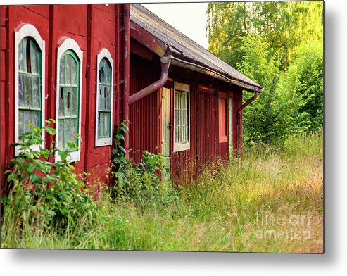 Outside Metal Print featuring the photograph Old red farm buildings by Sophie McAulay