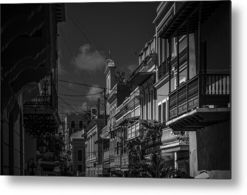 Black And White Metal Print featuring the photograph Old San Juan by Mario Celzner