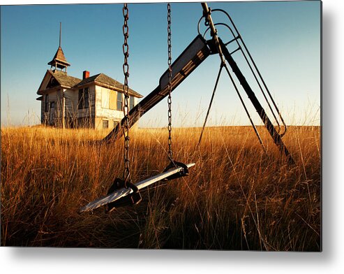 Old Metal Print featuring the photograph Old Savoy Schoolhouse by Todd Klassy