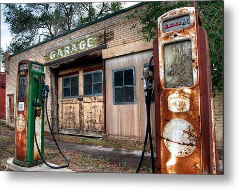 No People Metal Print featuring the photograph Old Service Station by Brett Pelletier