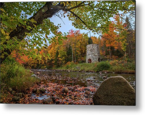 Old Metal Print featuring the photograph Old Stone Furnace Autumn by White Mountain Images