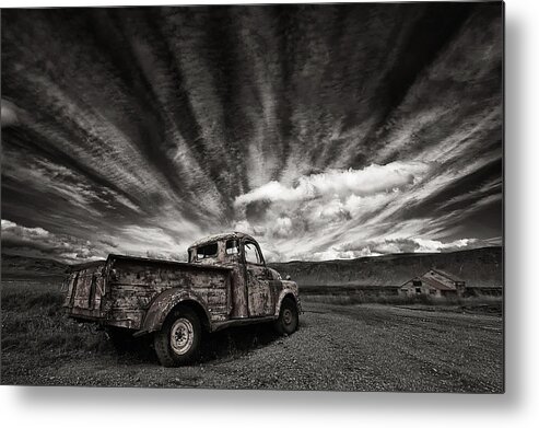 Truck Metal Print featuring the photograph Old Truck (mono) by Thorsteinn H. Ingibergsson