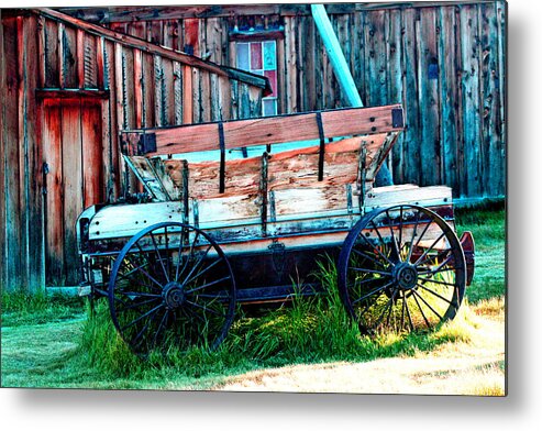 Bodie Metal Print featuring the digital art old Wagon In Bodie by Joseph Coulombe