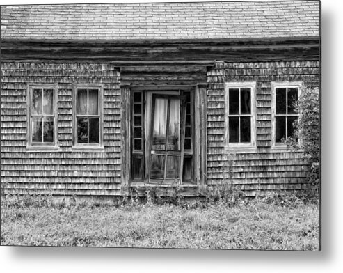 House Metal Print featuring the photograph Old Wood Shingle House Black and White Photograph by Keith Webber Jr