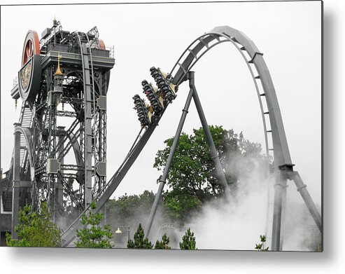 Park Metal Print featuring the photograph On a Rollercoaster by Adriana Zoon