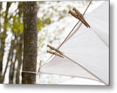 Clothesline Metal Print featuring the photograph On the Line by Angie Rea