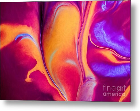 Abstract Metal Print featuring the painting One heart by Patti Schulze