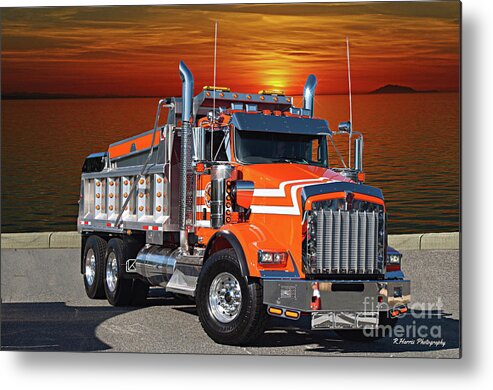 Kenworth Metal Print featuring the photograph Orange Kenworth Dump Truck by Randy Harris