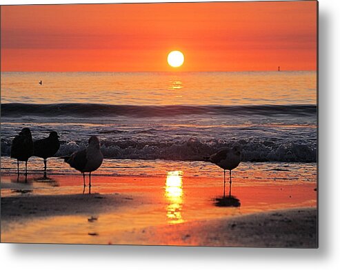 Atlantic Ocean Metal Print featuring the photograph Orange Sunrise Shine by Robert Banach