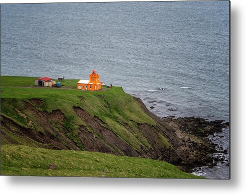 Iceland Metal Print featuring the photograph Orange Lighthouse by Tom Singleton