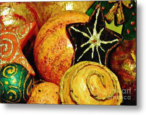 Christmas Metal Print featuring the photograph Ornaments 2 by Sarah Loft