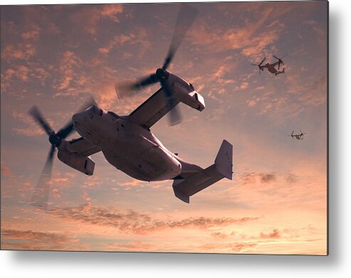 Osprey Metal Print featuring the relief Ospreys in Flight by Mike McGlothlen