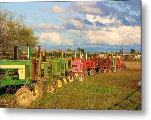 Tractors Metal Print featuring the photograph Out to Pasture by John Handfield