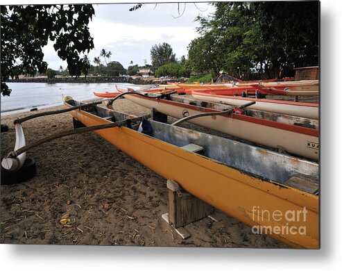 Outrigger Canoe Metal Print featuring the photograph Outrigger Canoes by Andy Smy