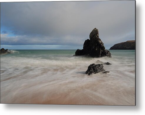 Durness Metal Print featuring the photograph Overcast on Sango Bay by Maria Gaellman