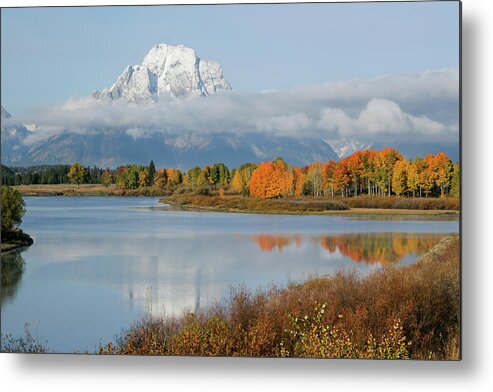 Grand Tetons Metal Print featuring the photograph Oxbow Bend by Wesley Aston