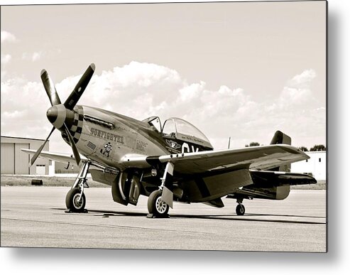 P-51 Metal Print featuring the photograph P-51 Mustang Airplane by Amy McDaniel