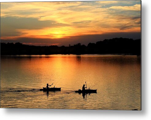 Kayak Metal Print featuring the photograph Paddling Back To Camp by J Laughlin
