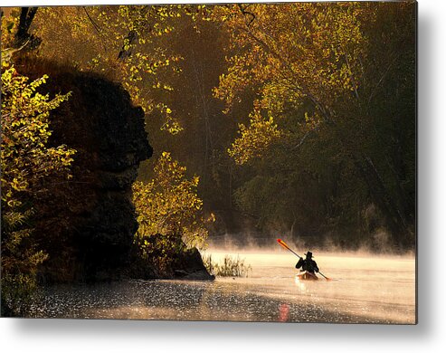 2015 Metal Print featuring the photograph Paddling in Autumn by Robert Charity