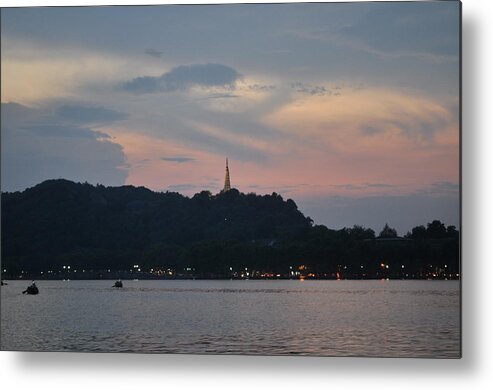 China Metal Print featuring the photograph Pagoda in the Sunset by Jason Chu