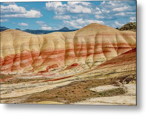 Painted Hills Metal Print featuring the photograph Painted Hills and Afternoon Sky by Greg Nyquist